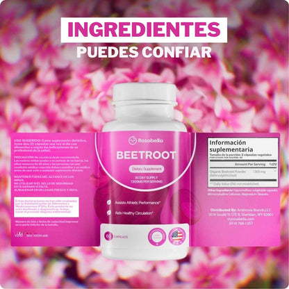 Rosabella™ BeetRoot+ La forma más natural y potente de restaurar tu energía, circulación y vitalidad... sin pastillas químicas ni efectos secundarios.
