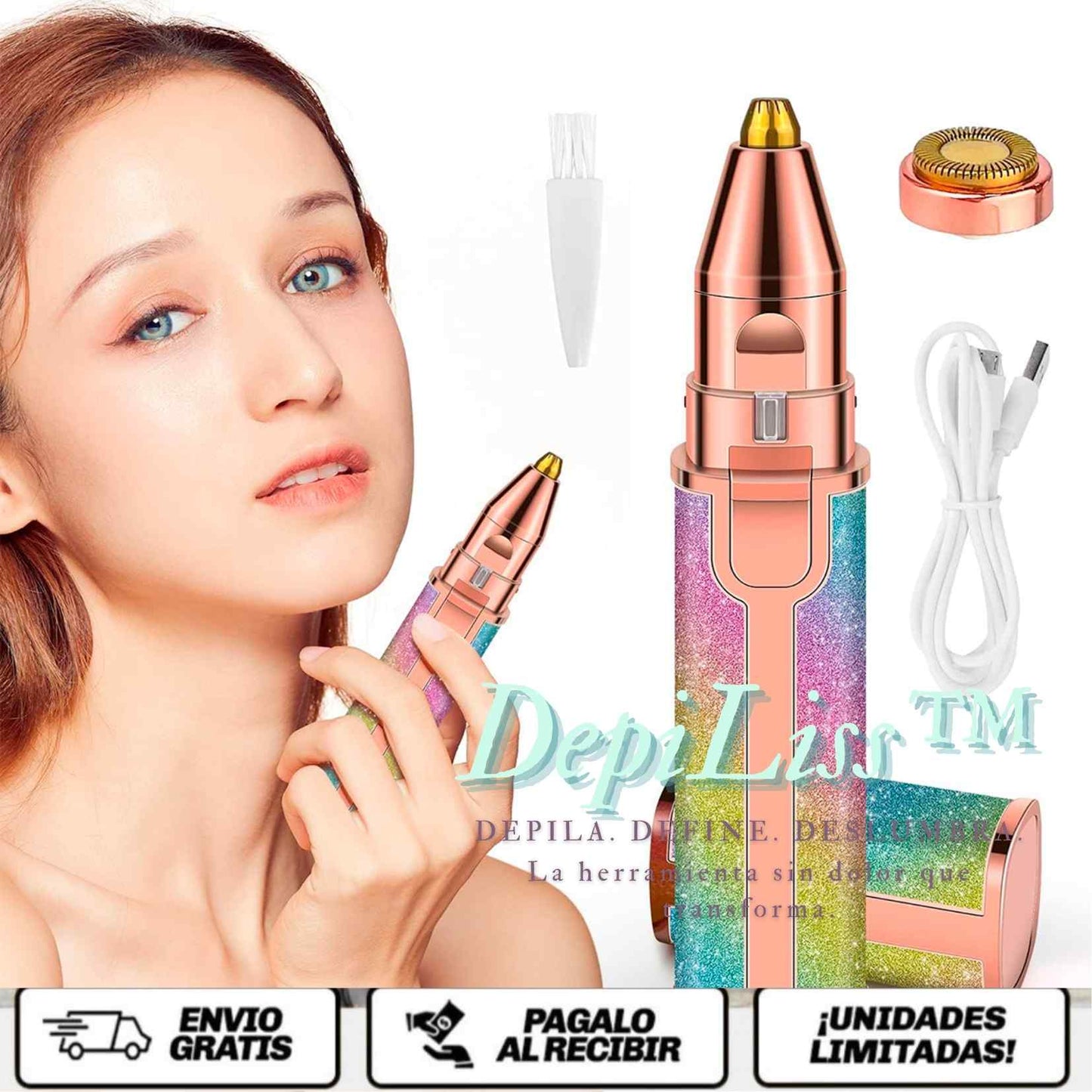 DepiLiss™ Depila. Define. Deslumbra - La herramienta sin dolor que transforma tu rostro