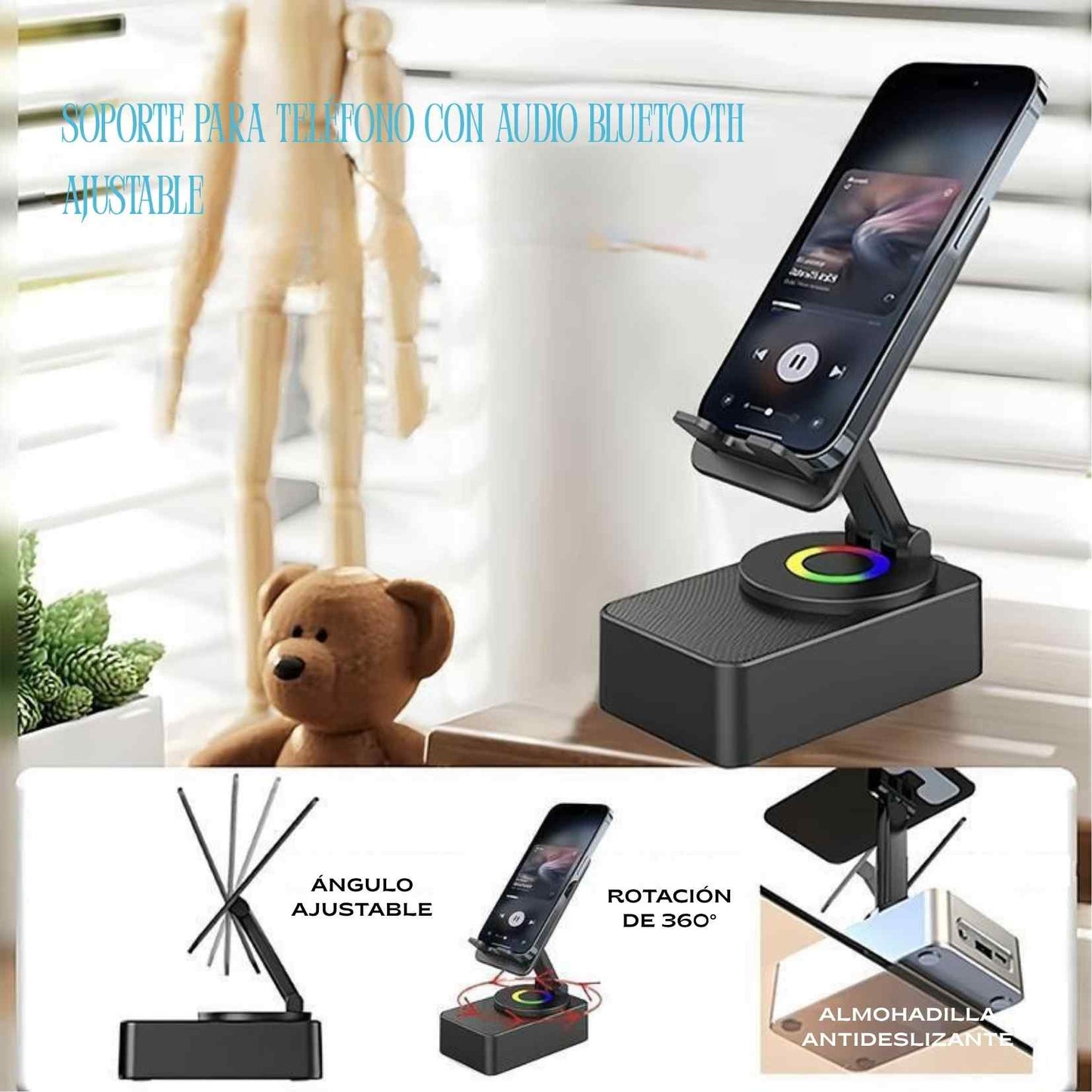 SoundStand™ 5-in-1 El altavoz inteligente que sujeta, recarga y hace que todo suene mejor.