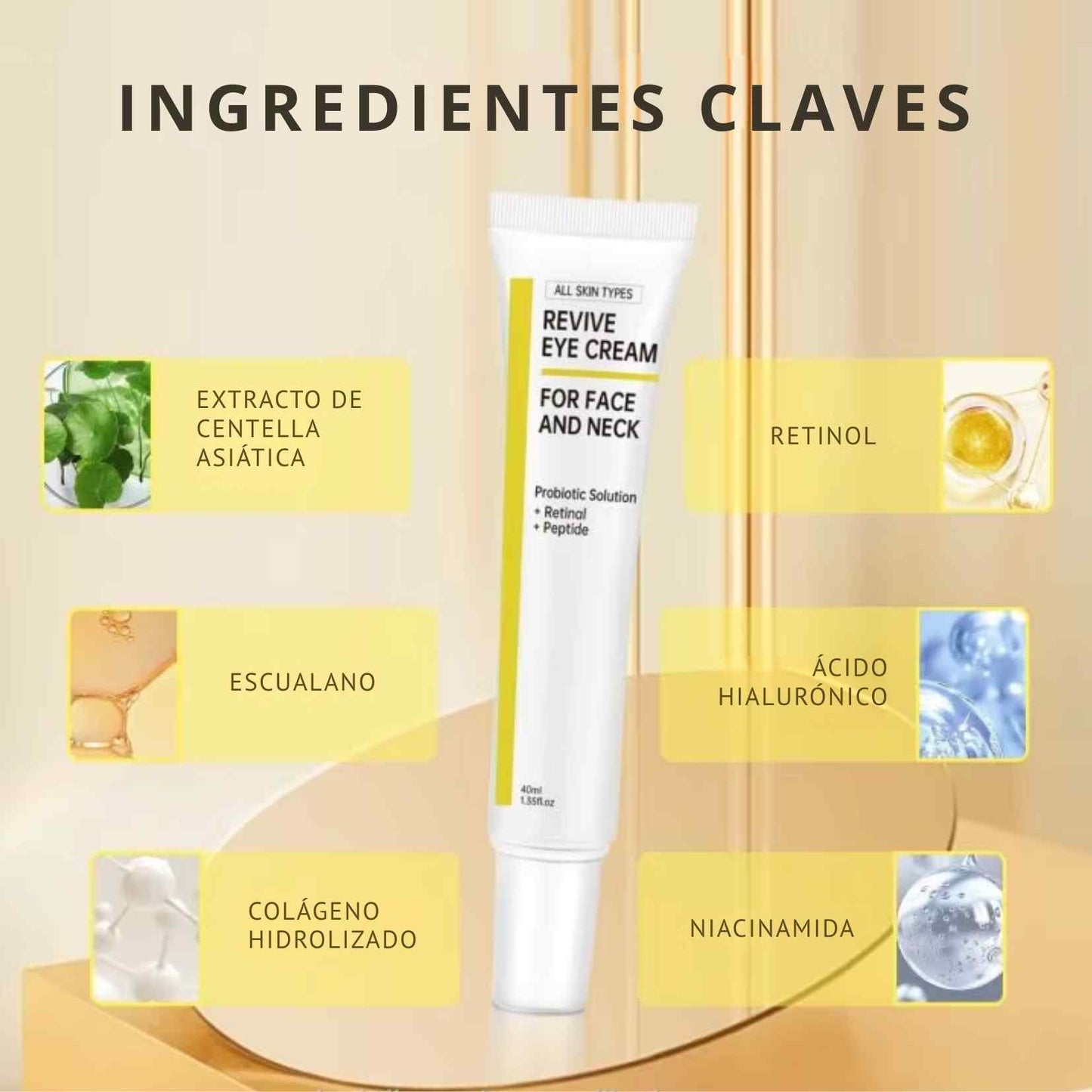 Revitalux Pro+™ - La crema inteligente con probióticos y retinal que despierta tu mirada
