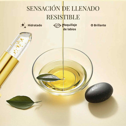LumiPhoria™ El labial inteligente que se adapta a ti. Un brillo dorado, un toque de magia y labios que respiran belleza natural las 24 horas.