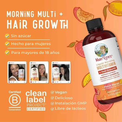HairBloom™ by MaryRuth’s – El secreto para un cabello más fuerte, brillante y que crece el doble de rápido, desde adentro hacia afuera