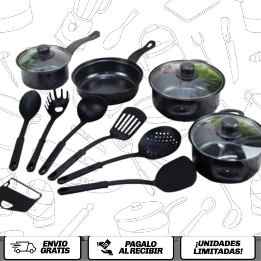 ChefMaster™ Kit 13 - La batería de cocina antiadherente que convierte cualquier receta en una experiencia profesional.