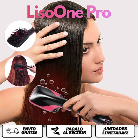 LisoOne Pro™ El cepillo inteligente que seca, alisa y da volumen en una sola pasada… sin maltratar tu cabello.