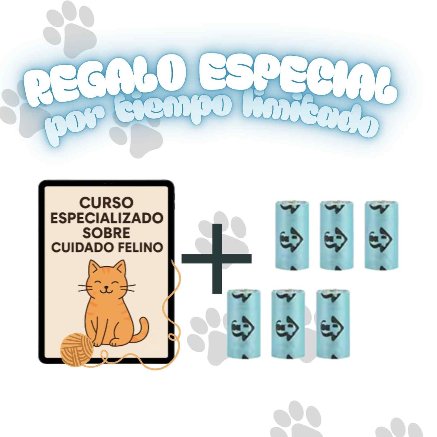 CleanPaw™ 2en1 + 6 Bolsas + Curso Especializado sobre Cuidado Felino - La forma más rápida de mantener el arenero de tu gato impecable